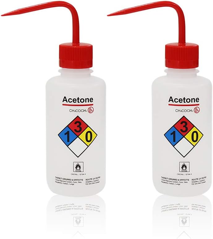2pcs of Safety Wash Bottles, Vol.500ml 17oz, Acetone Wash Bottle, LDPE Material, LVM004