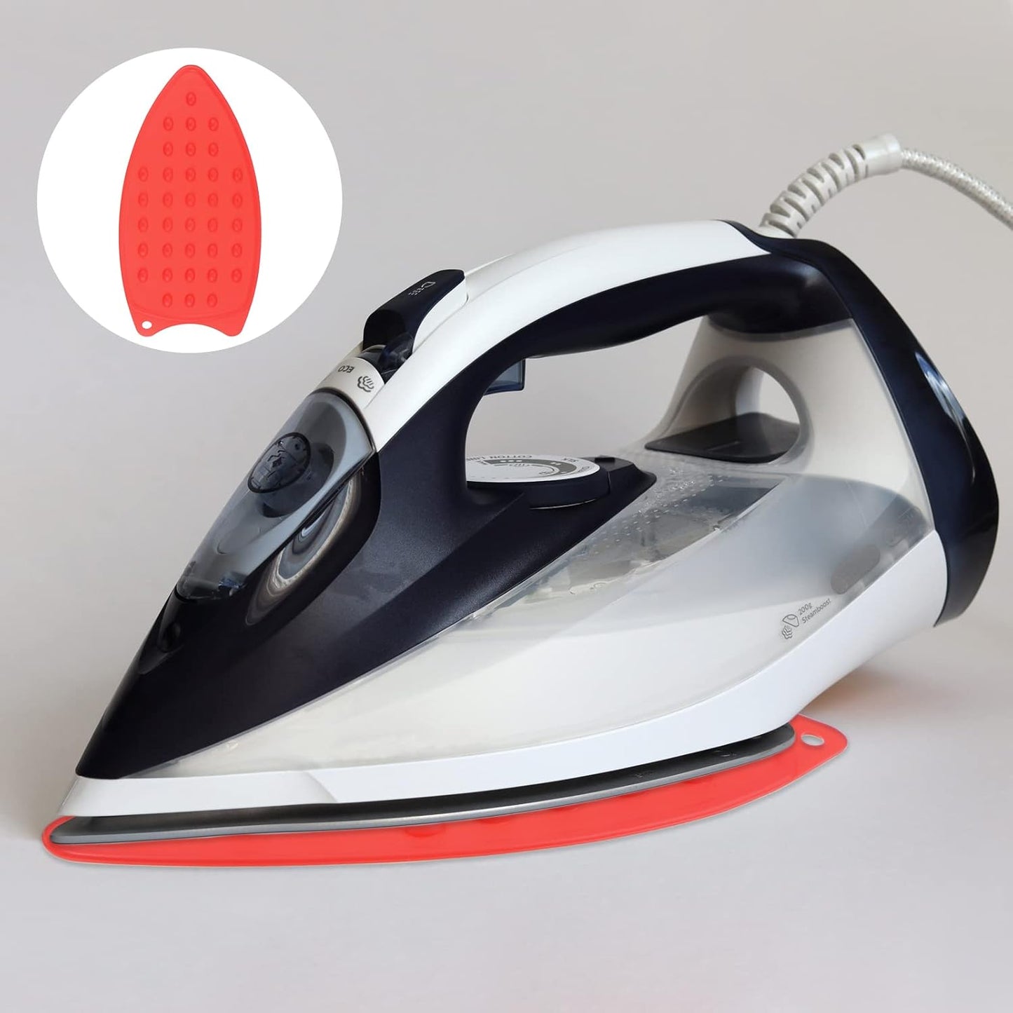 HARFINGTON 2pcs Silicone Iron Rest Pad, Multipurpose Iron Hot Resistant Mat Iron Rest Plate for Ironing Board Hot Heat Resistant Steam Compact Mat, Red