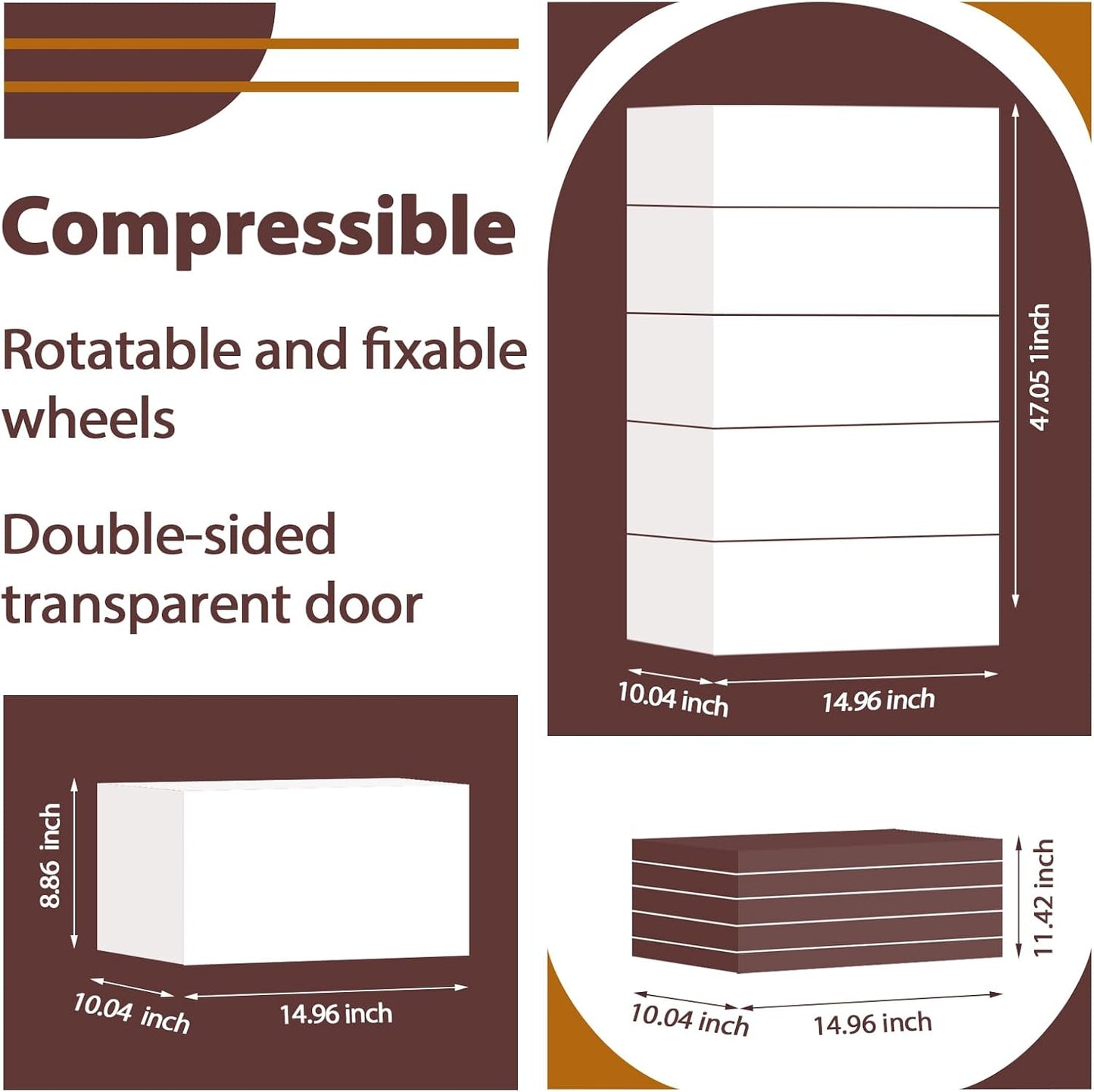 QudraKast 5-Tier Stackable Plastic Storage Bins - 23QT Stackable Storage Bins - Closet Organization and Storage, Suitable for Bedroom, Organization and Storage Boxes for Study, Toy Room, Office