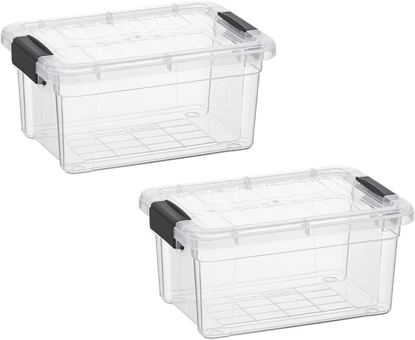 Superio Storage Bins with Lids- 2 Pack, 1.85 Qt Clear Boxes for Organizing, Stackable Plastic Containers- BPA Free, Non-Toxic, Odor Free, Organizer for Home, Office, Dorm