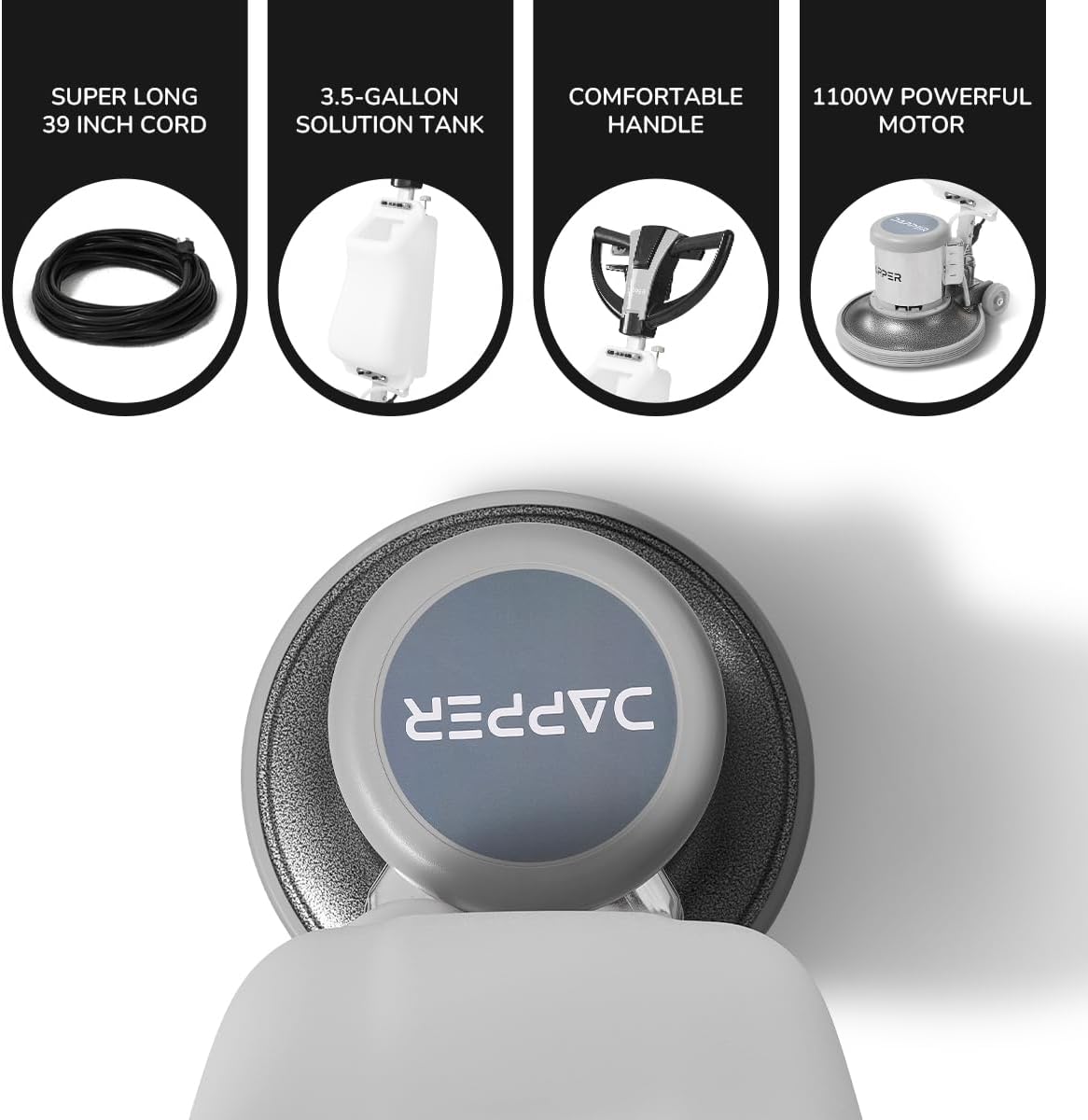 17" Heavy-duty Multi-Functional Floor Buffer Polisher Machine - Clean, Buff, Scrubb and Polish with Ease! Ideal for Carpets Too! Includes Optional Solution Tank, 2 Brushes and 3 Scouring Pads