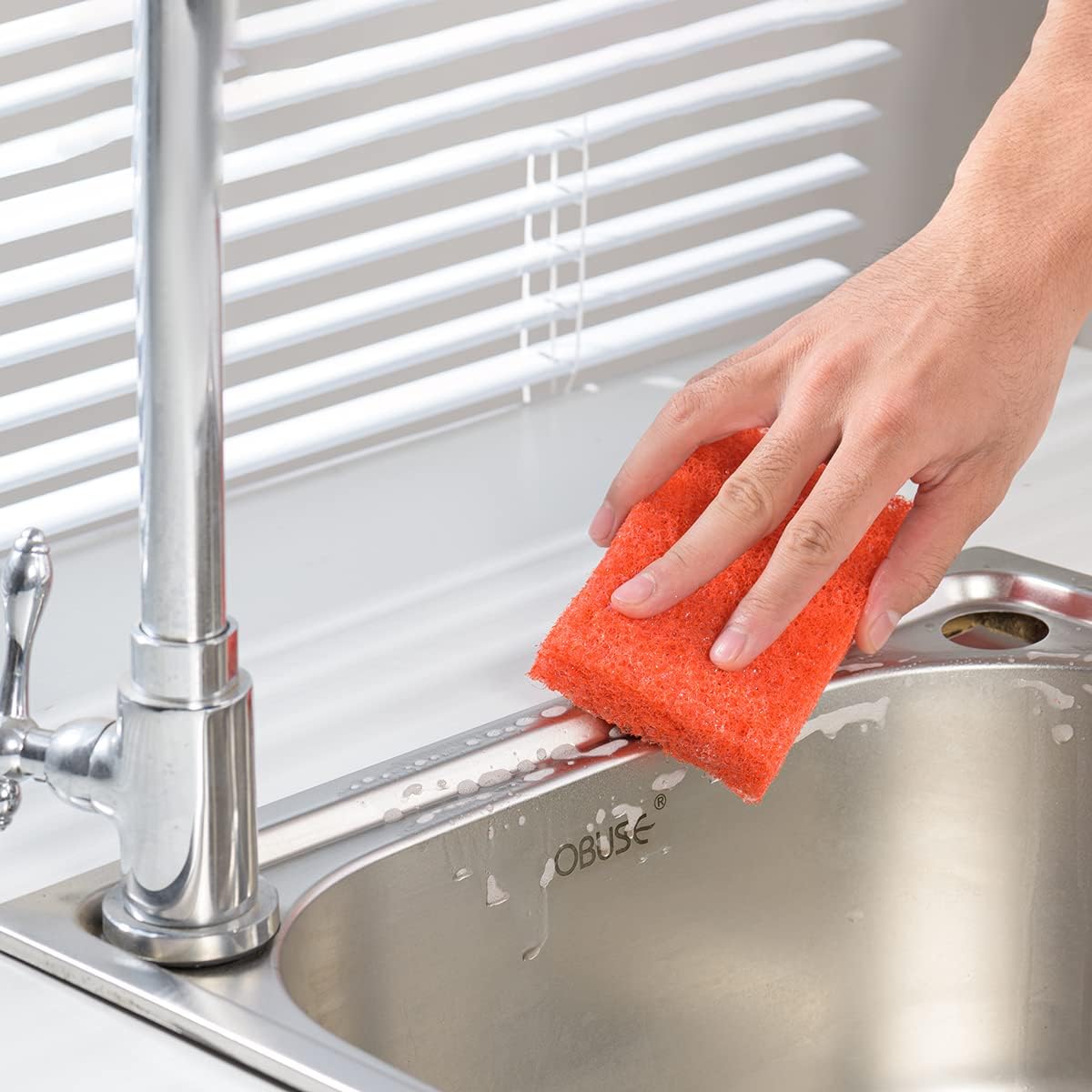 Griddle Cleaning Pads for Blackstone Flat Top, Non-Scratch Grill Scrub Pads, Bathroom Scrubbing Pads, Pool Scrub Brush, Shower Tile (22 Pads + Handle) (24 Pads)