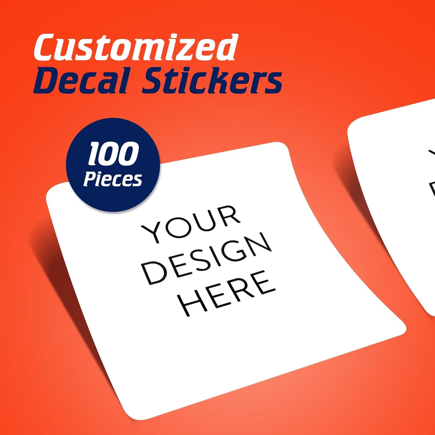 5-1000 Custom Vinyl Stickers - Upload Your own Image, Text, Design, Logo - Personalized Logo Labels for Handmade, Packaging, Bottle, Jars, Candle, Brand Stickers (White, 2x2 Square)
