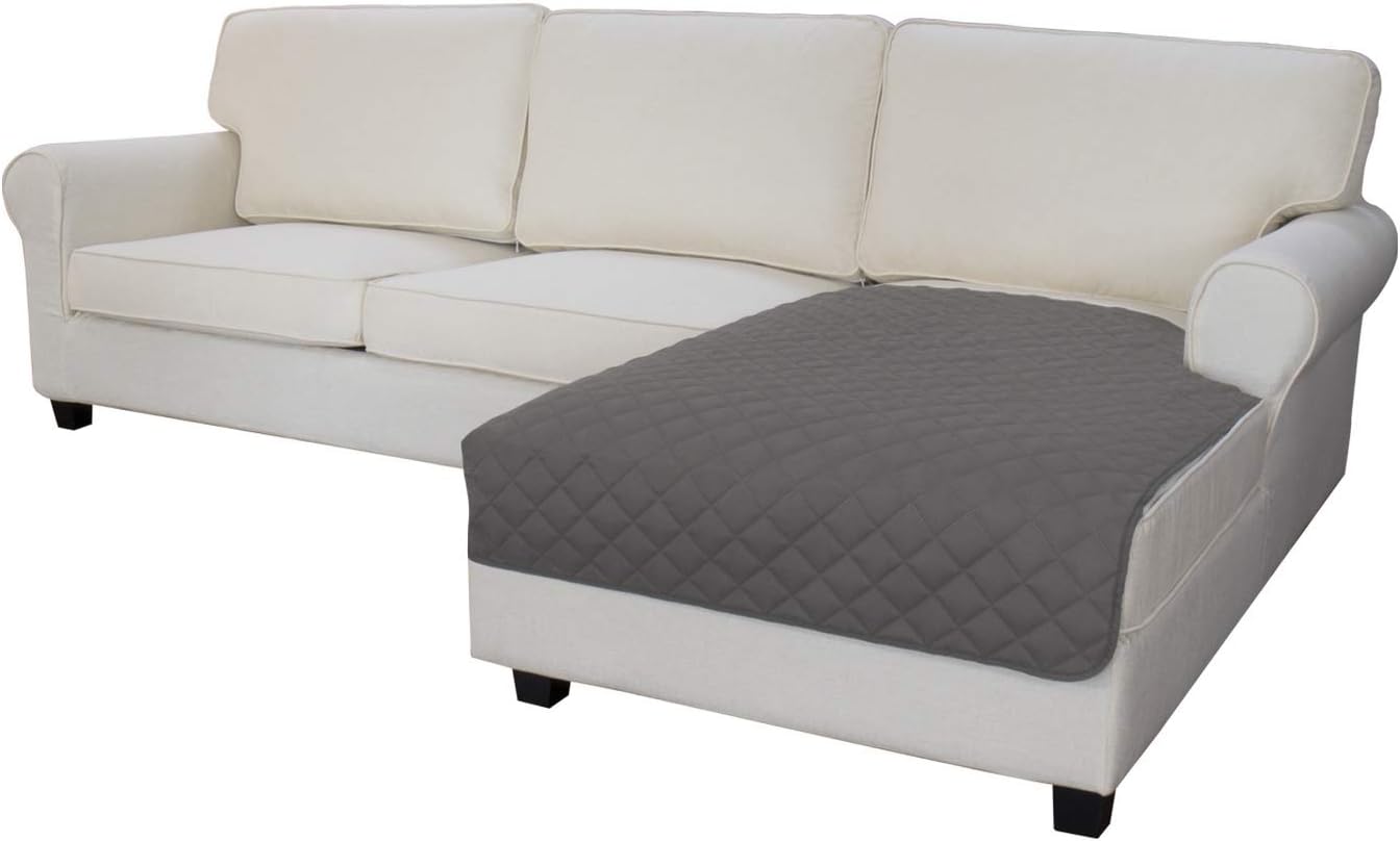Easy-Going Sectional Couch Covers for Dogs L Shape Sofa Cover Reversible Sofa Slipcover Chaise Lounge Cover Furniture Protector Cover for Pets Dog Cat (42 x 68 inches, Gray/Gray)