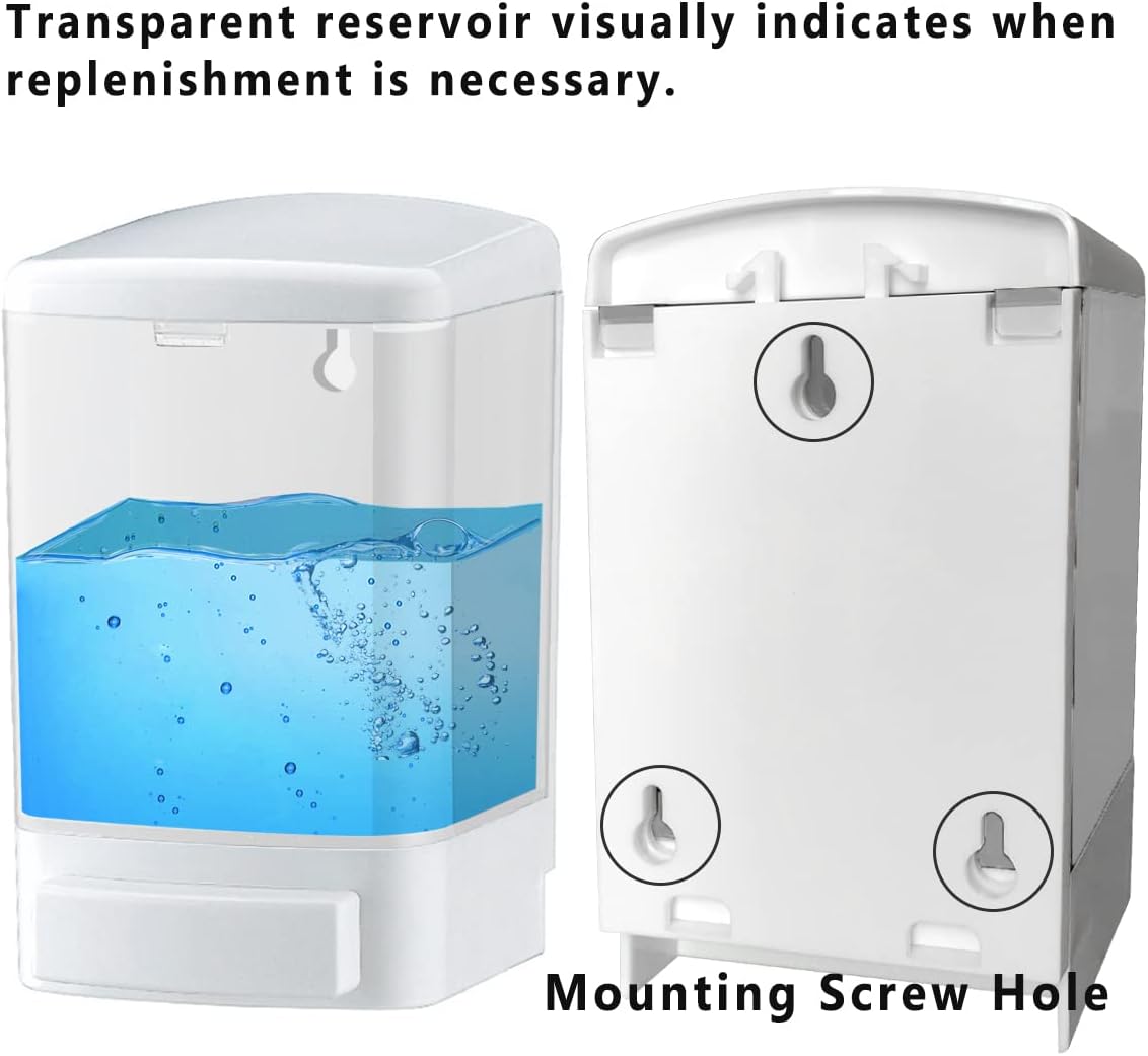 Manual Soap Dispenser Bathroom Kitchen Wall Mounted Commercial Soap Dispenser for Liquid Containers Shampoo Gel Chamber Plastic - (33.8 oz) 1000ml