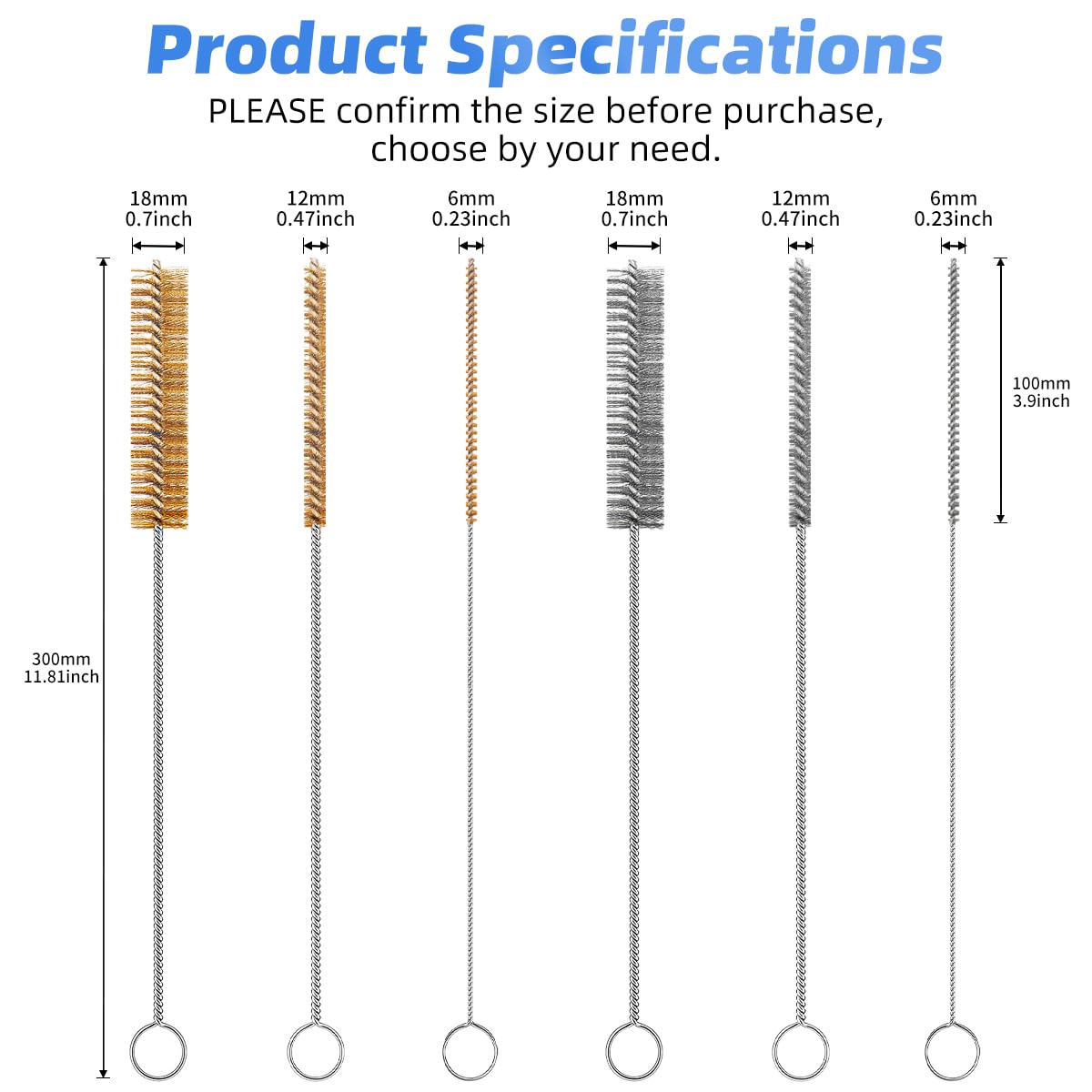 7 PCS Wire Brush Set, Brass Wire Brush and Stiff Bristle Metal Brush with Handle, Heavy Duty Stainless Steel Wire Brushes for Cleaning Rust, Paint Removal, Grill, Welding Slag