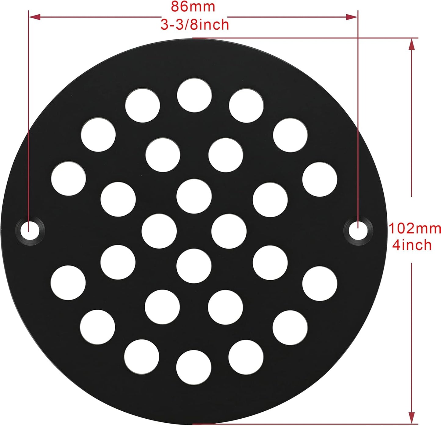 4-Inch Screw-in Shower Strainer Drain Cover Replacement Floor Strainer(Black)