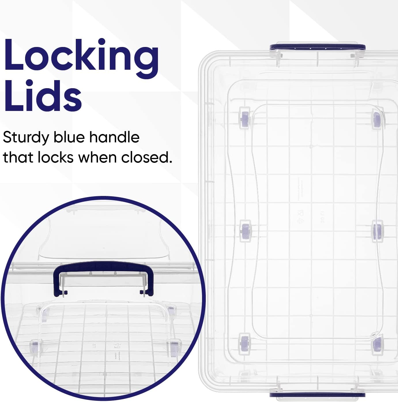 Superio Storage Bins with Lids, Clear Plastic Containers for Organizing, Stackable Totes, BPA Free, Odor Free, Organizer Boxes for Home, and Dorm (2 Pack, 32 Quart)