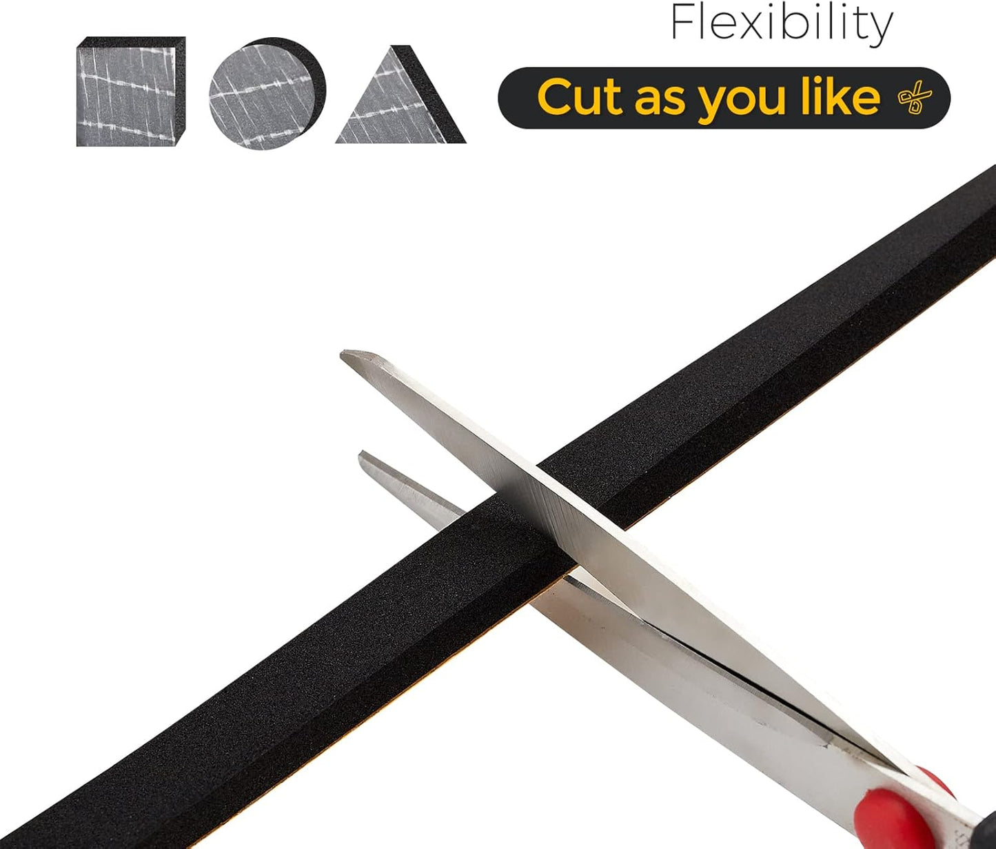 6.5 Feet Weather Stripping Door Seal, 2" Wide X 1" Thick Door Seal Strip High Density Foam Tape Adhesive Strip for Door Soundproofing,Window Insulation (2" x 1" x 6.5FT,Black)