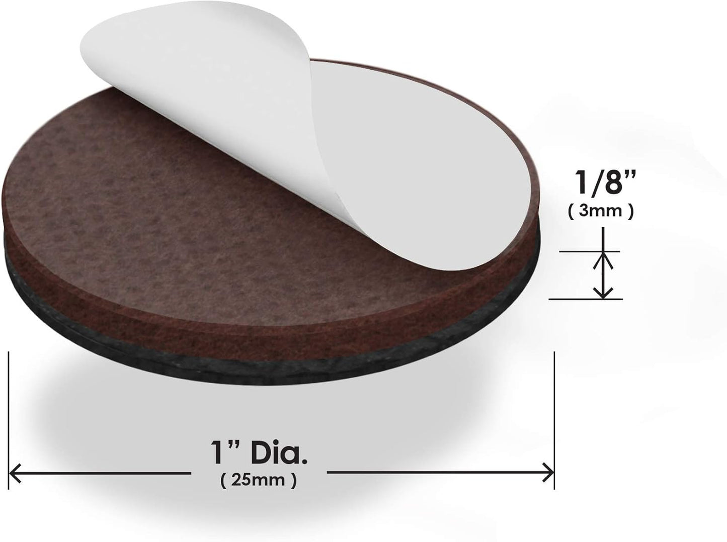 GorillaPads 1 Inch Non-Slip Furniture Pads/Gripper Feet Skids (Set of 32) Self Adhesive Rubber Floor Protectors, Round, Black, CB147-32