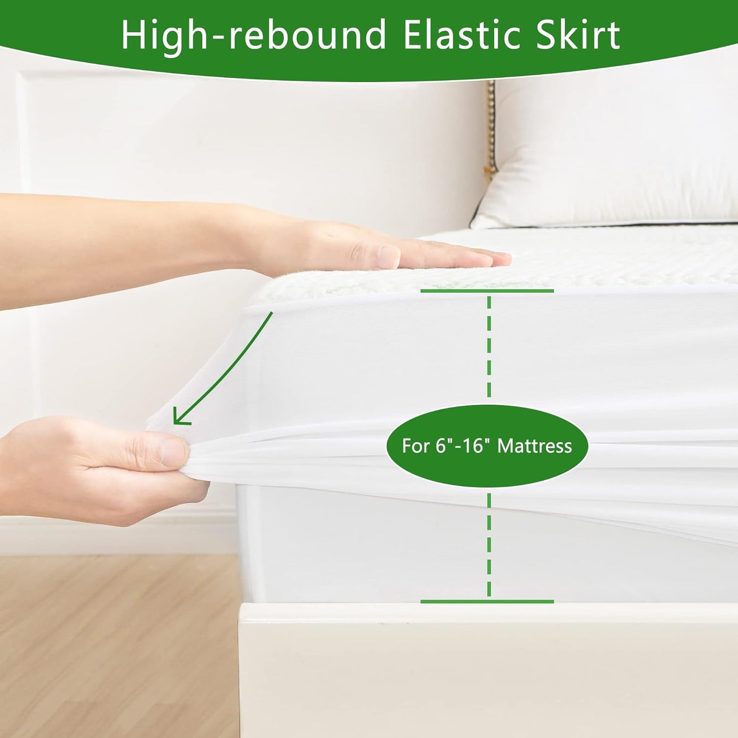GOONIK Twin XL Mattress Protector for College Dorm Room Essentials, Back to School Breathable Bamboo Viscose Waterproof Twin Extra Long Size Mattress Pad Cover with 6-16 inches Deep Pocket