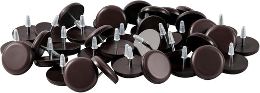 Furniture Glides Sliders-Furnigear PTFE (Teflon) Chair Leg Movers Sliders for Carpet Surface - Move Your Furniture Easy & Safely - Floor Protector (3/4" Nail, Brown-40pack, not for Wood Floors)