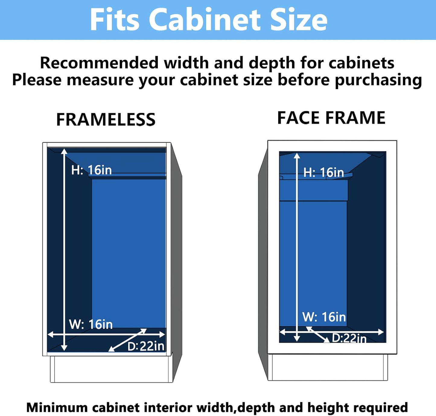 2 Tier Individual Pull Out Cabinet Organizer 15½" W x 21½" D, Heavy Duty Cabinet Pull Out Shelves, Slide Out Drawers Organization for Kitchen Cabinets Bathroom