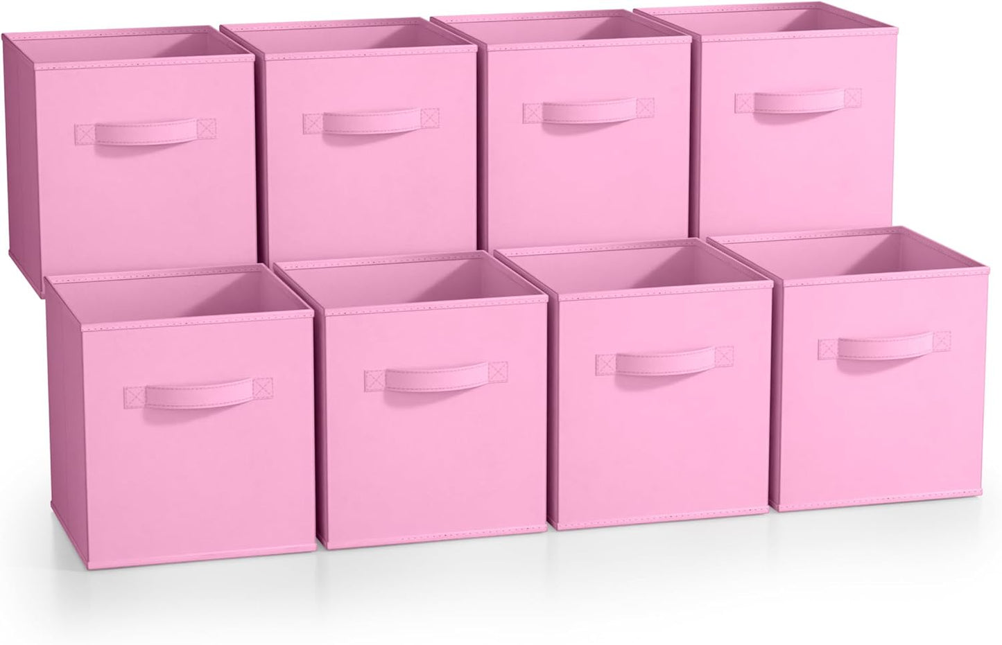 Sorbus Fabric Storage Cubes - 8 Foldable Storage Bins for Organizing Pantry, Cubbies, Toy Box - Clothes Storage & Closet Organizer - 11 Inch Collapsible Cube Baskets for Shelves with Handle