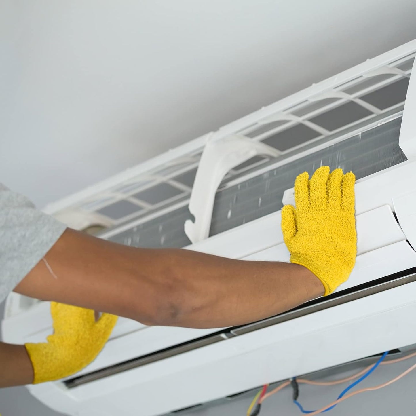 Patelai 3 Pairs Microfiber Plant Dusting Gloves Leaf Cleaning Gloves for Indoor Plants, Blinds, Furniture, House (Small,Black, Navy, Yellow)