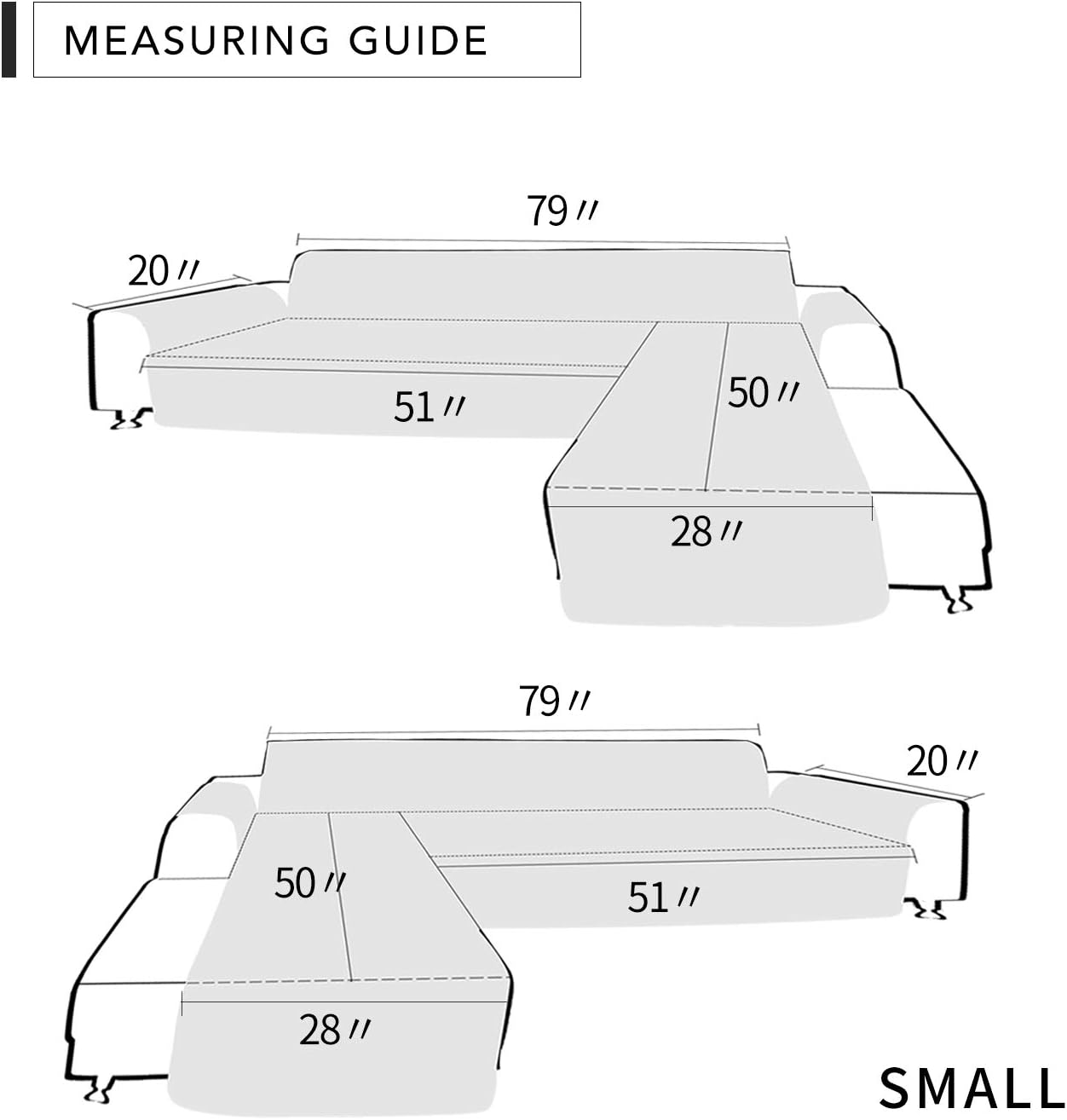 Easy-Going L Shape Sofa Slipcover - Sectional Couch Cover With Chaise Lounge - Reversible Furniture Protector for Pets, Kids, Children, Dogs, Cats (Small, Camel/Camel)