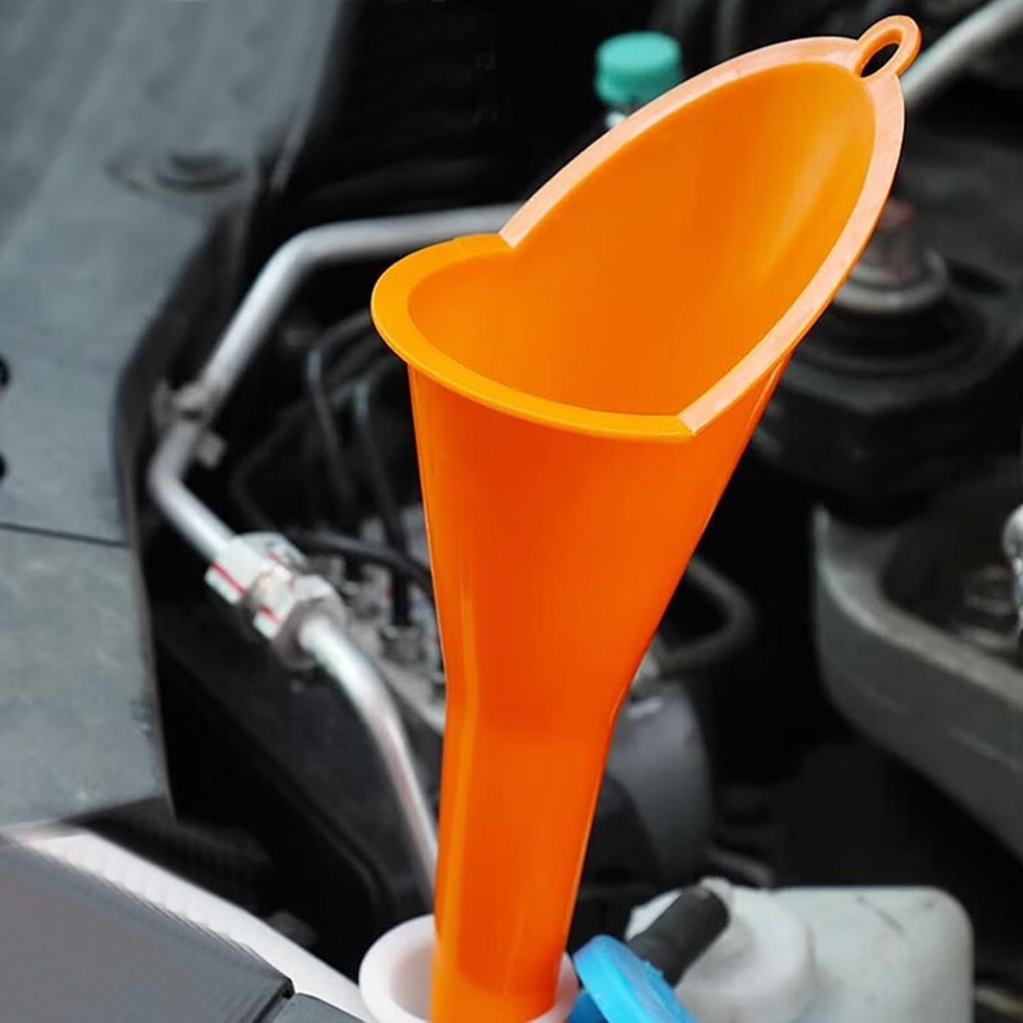 4 Pcs Plastic Long Neck Oil Funnel for Change, Multi-Function Long for Transmission Fluid Automotive Funnels, Car Water Diesel Fuel Kerosene Liquids Engine Oil Funnel Set