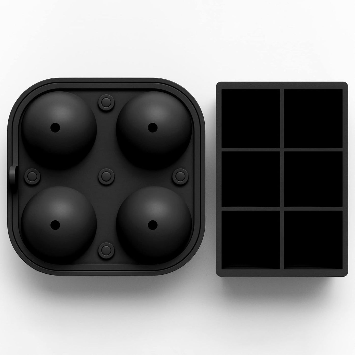 glacio Ball Ice Cube Tray and Big Ice Cube Molds for Whiskey, Slow-Melting, 100% Silicone, No-Plastic, Easy Release, Ideal for Gifting and Elevating Cocktails