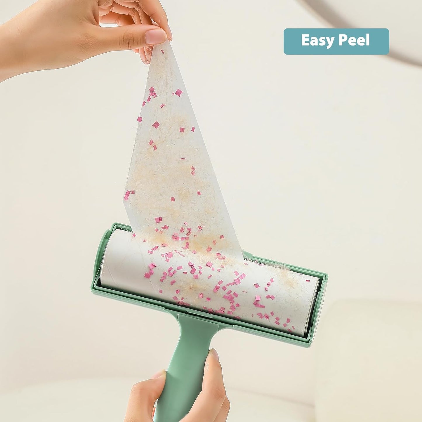 Large Lint Roller with Refills for Pet Hair Removal Extra Sticky 6.3 inch Wide Surface Lint Roller with Cover for Clothes Couch Furniture (Total 5 Sticky Rolls)