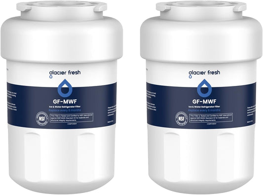 GLACIER FRESH Replacement for MWF Refrigerator Water Filters, SmartWater MWFP, MWFA, GWF, HDX FMG-1, WFC1201, RWF1060, 197D6321P006, Kenmore 9991, 2 Pack