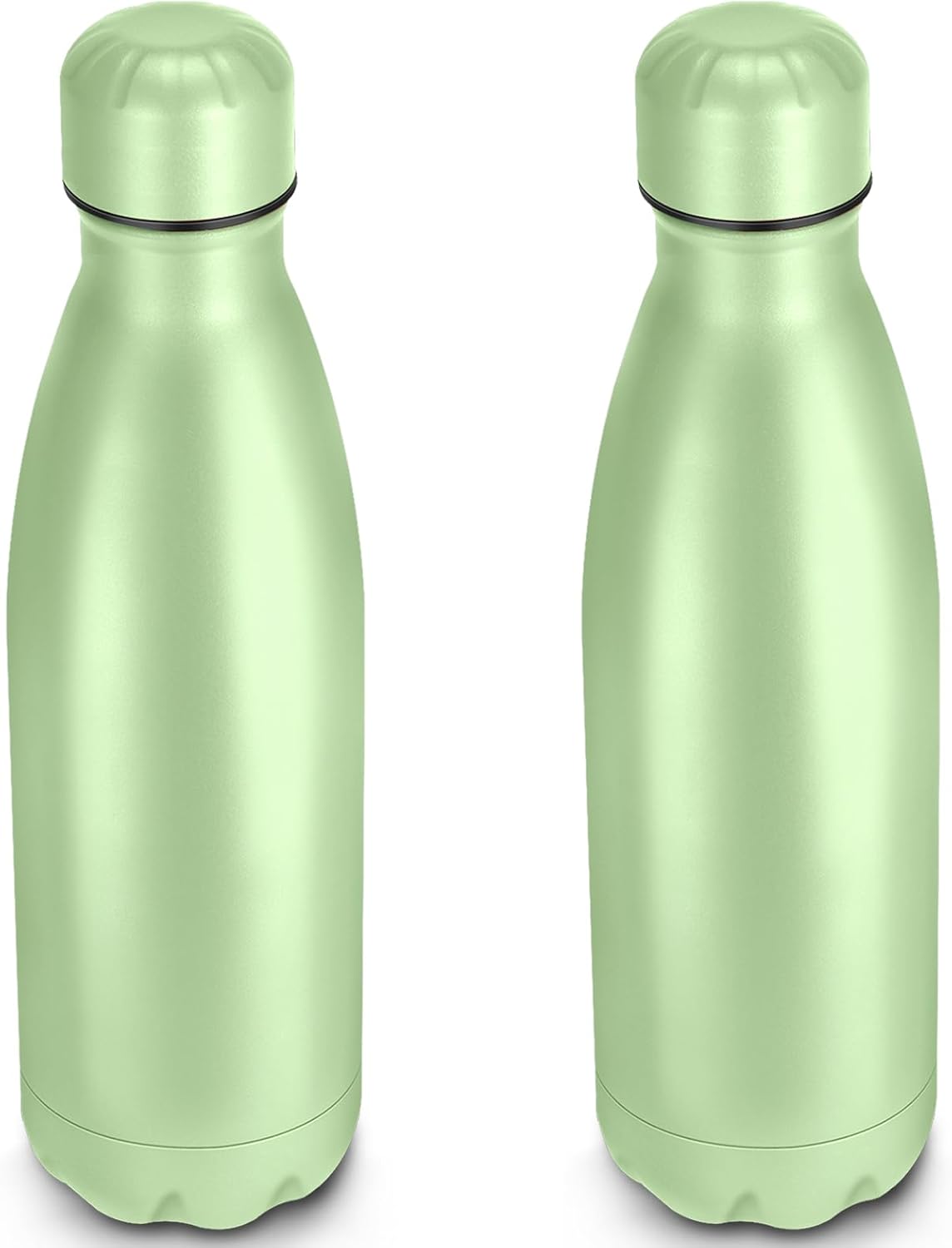 25oz Cola-Bottle Shaped Stainless Steel Leak-proof Water Bottle,Double Wall Vacuum Insulated Metal,Travel Mug For Sports Indoors & Outdoors,BPA-Free School Kids Flasks,Green(2 Pack)