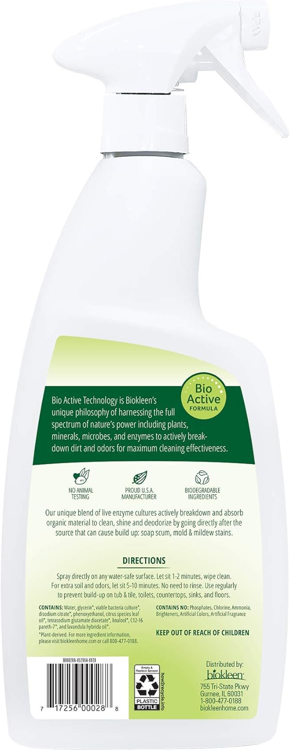 Biokleen Bac-Out Natural Bathroom Cleaner - 2 Pack - Enzyme Professional Strength, Enzymatic Cleaner for Bathroom, Eco-Friendly, Plant-Based, No Artificial Fragrance - Packaging May Vary