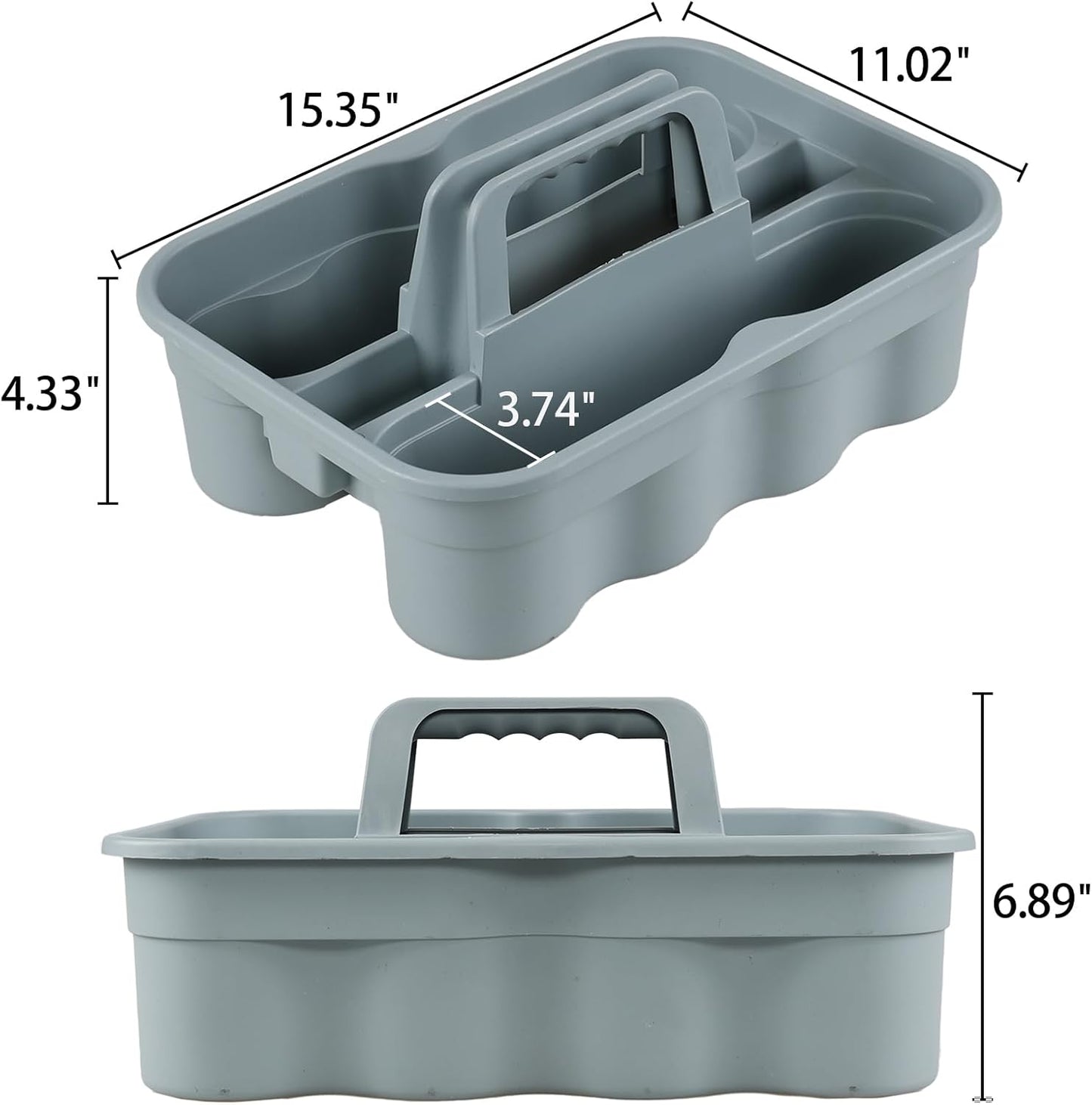 Zopnny Multiuse Caddy Organizer with Handle, Plastic Shower Caddy Basket, Divided Storage Tote Holder for Bathroom, Shower, Cleaning, Kitchen, Office, Dorm (6-Pack)