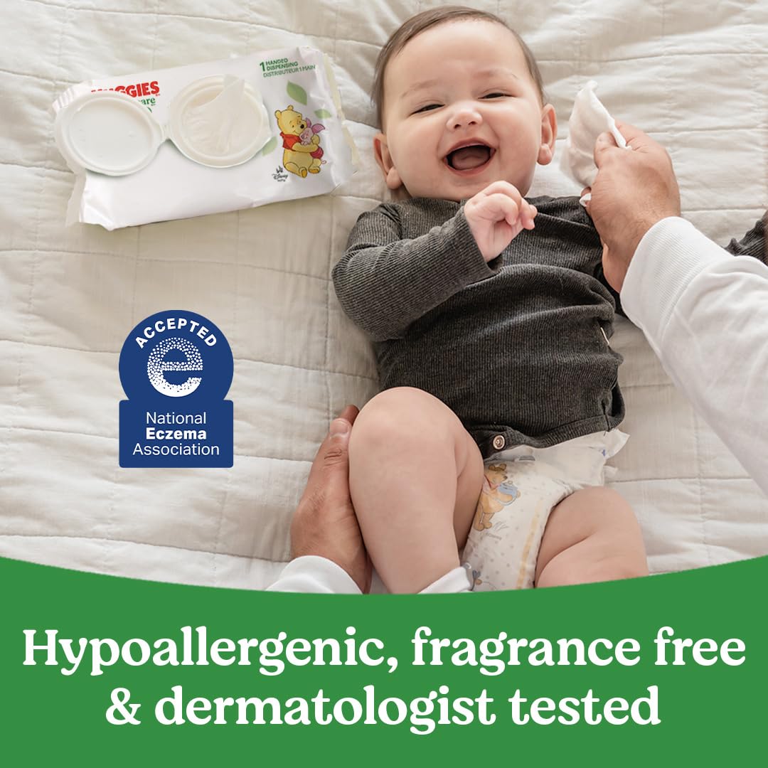 Huggies Natural Care Sensitive Baby Wipes, Hypoallergenic, 99% Purified Water, 3 Refill Packs (624 Wipes Total)