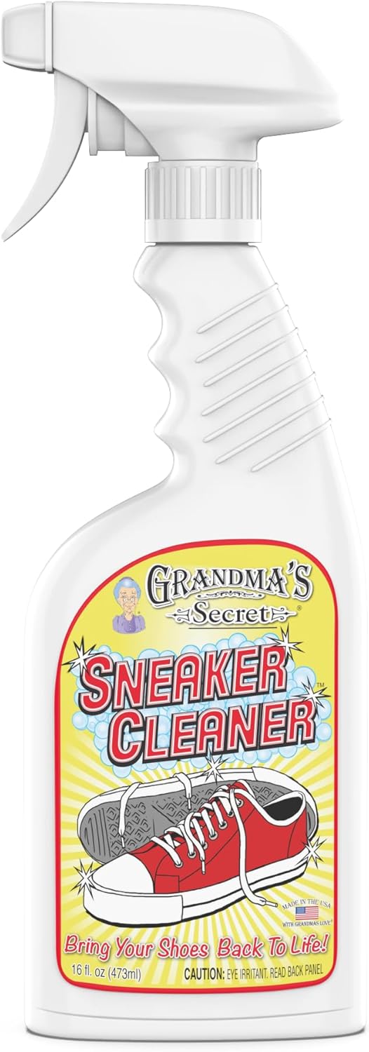 Grandma's Secret Shoe Cleaner - Stain Remover Spray for Rubber, Canvas and Leather - Removes Dirt, Grime and Grass - Sneakers Cleaner for Outdoor Shoes, Slippers and Moccasins 16 oz