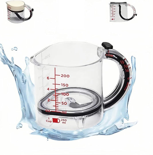 All in One Adjustable Measuring Cup, Push Up Measuring Cup Solid and Liquid, Space Saving, Easy to Clean, Multifunctional Kitchen Measuring Cups for Preparation, Baking, and Cooking (1)
