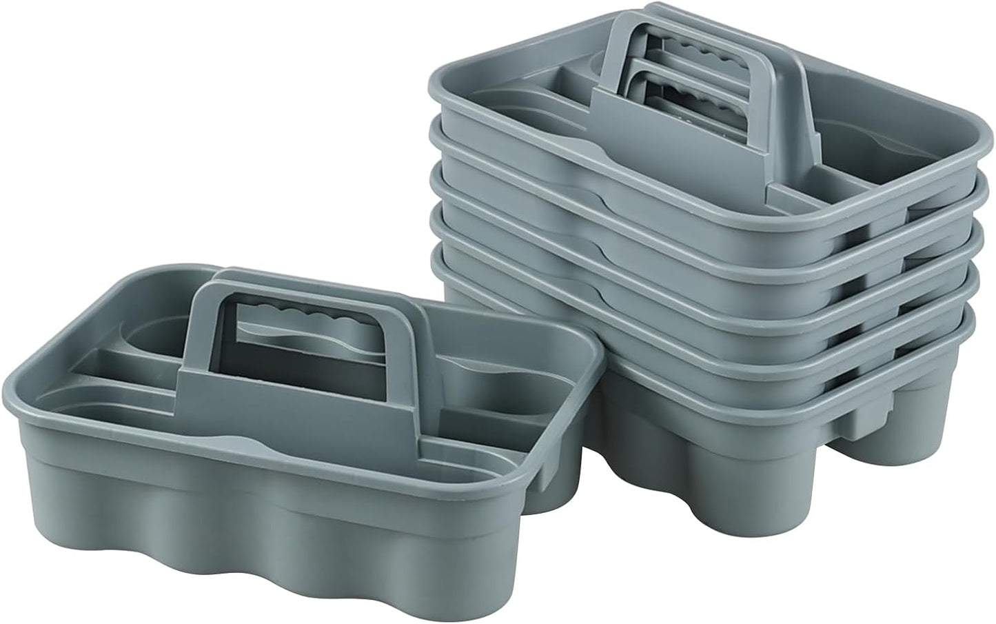 All-Purpose Cleaning Caddy, Cleaning Tool Organizer with Handle Portable Shower Caddy Basket, Grey, 6 Pack