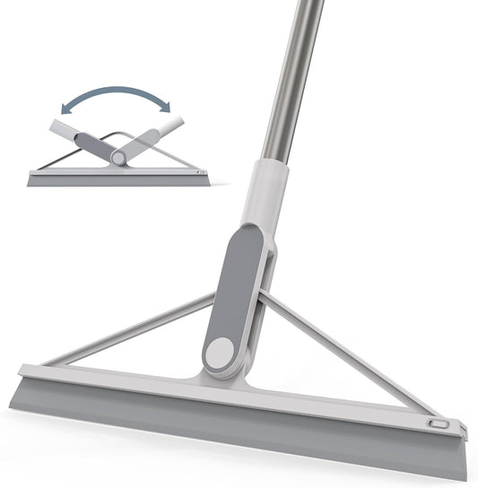 KOLLIEE Floor Squeegee Rubber Squeegee Broom Floor 61" Handle Adjustable Window Squeegee for Tile Floor Pool Deck Bathroom Window Floor Wiper