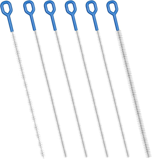 6 Pack Straw Cleaner Brush - 12.6 Inch Extra Long Straw Cleaners Different Sizes and Comfortable Handle for Metal and Plastic Reusable Drinking Straws,Bottle,Cup,Tube - Blue