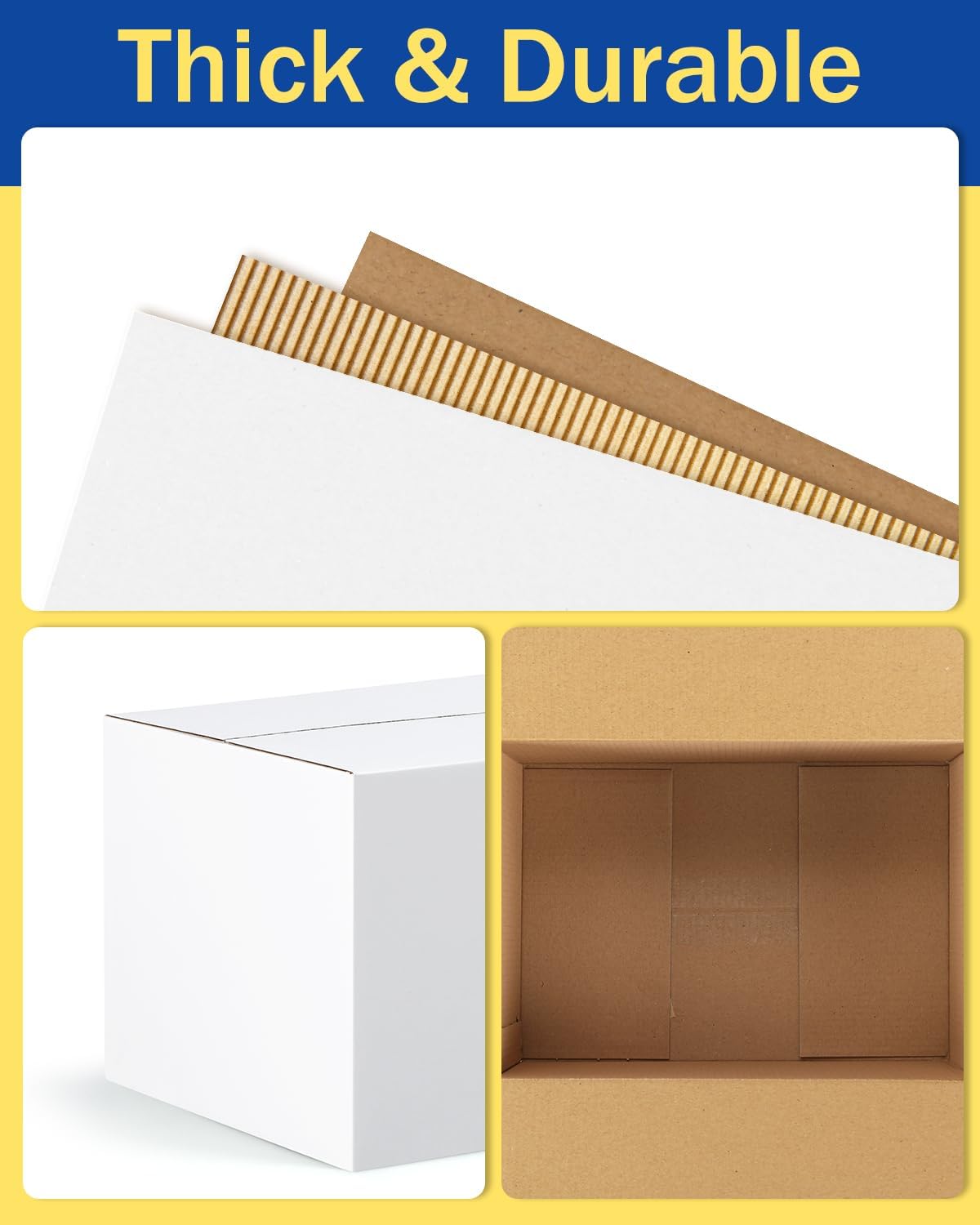 Assorted-Sizes-Shipping-Boxes-40-Pack: 9x6x4 & 10x7x5 Small-Shipping-Boxes-Mailers, White Corrugated-Cardboard-Boxes-for-Packing-Small-Business Mailing