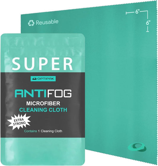Anti Fog Microfiber Cleaning Cloth for Glasses | Individually Wrapped Microfiber Lens Cleaning Cloth for Eyeglasses, Lenses, Binoculars, Face Shields, Ski Masks or Swim Goggles (1 Count)