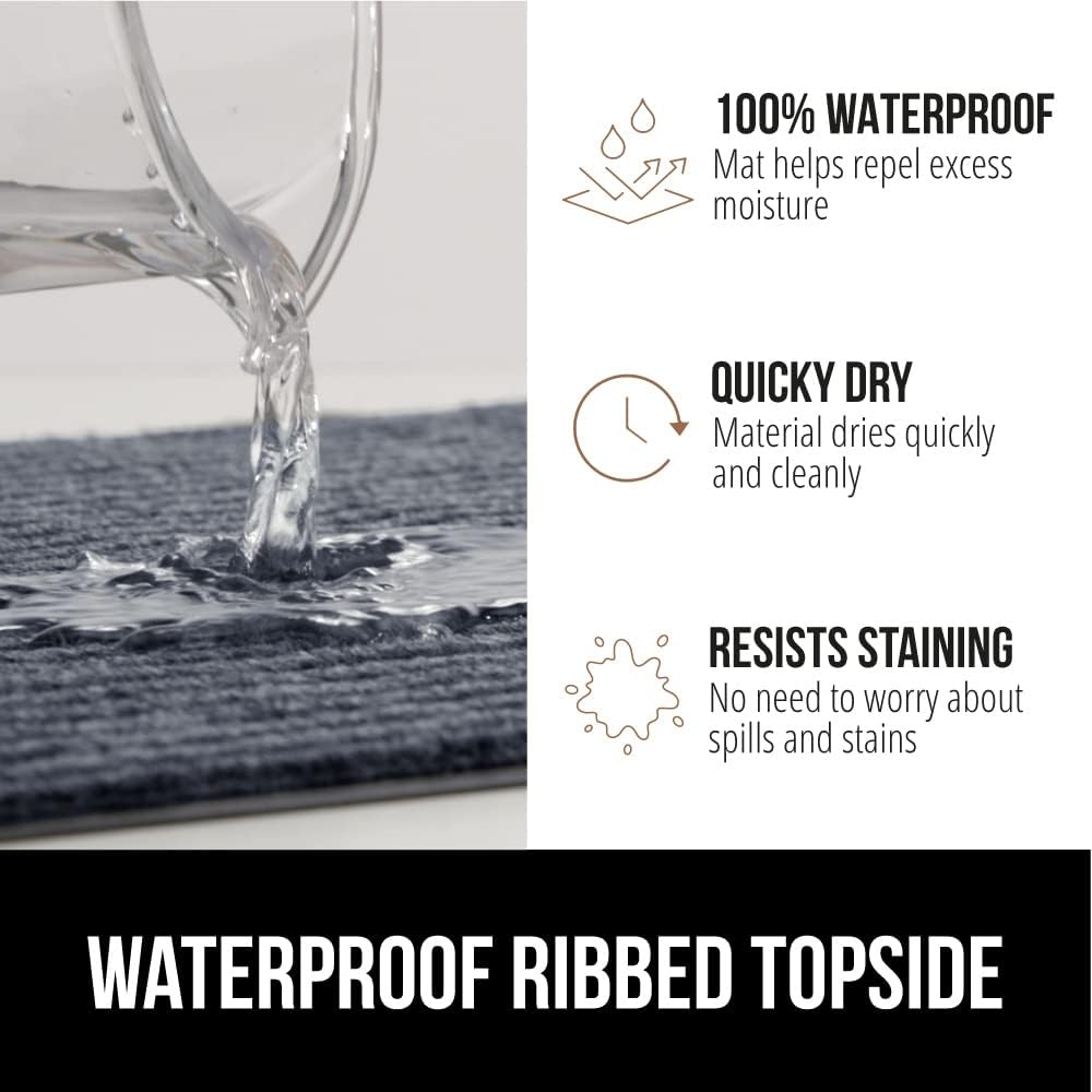 GORILLA GRIP Traffic Guard Door Mat, Heavy Duty Welcome Mats, Commercial Office Space Doormat, Waterproof, Fade Resistant, Strong Rubber Backing, Low Profile, Shoe and Boot Scraper, 29x17, Gray