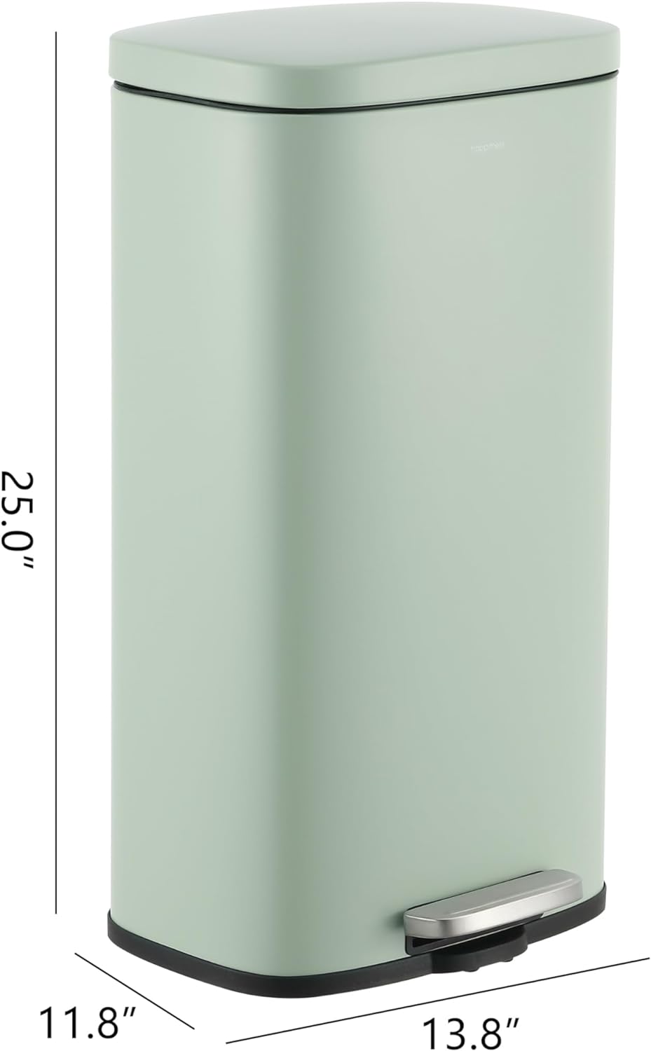 happimess HPM1011H Curtis 8-Gallon Step-Open Trash Can, Fingerprint Resistant, Modern, Minimalistic for Home, Kitchen, Laundry Room, Office, Bedroom, Bathroom, Pistachio Gelato