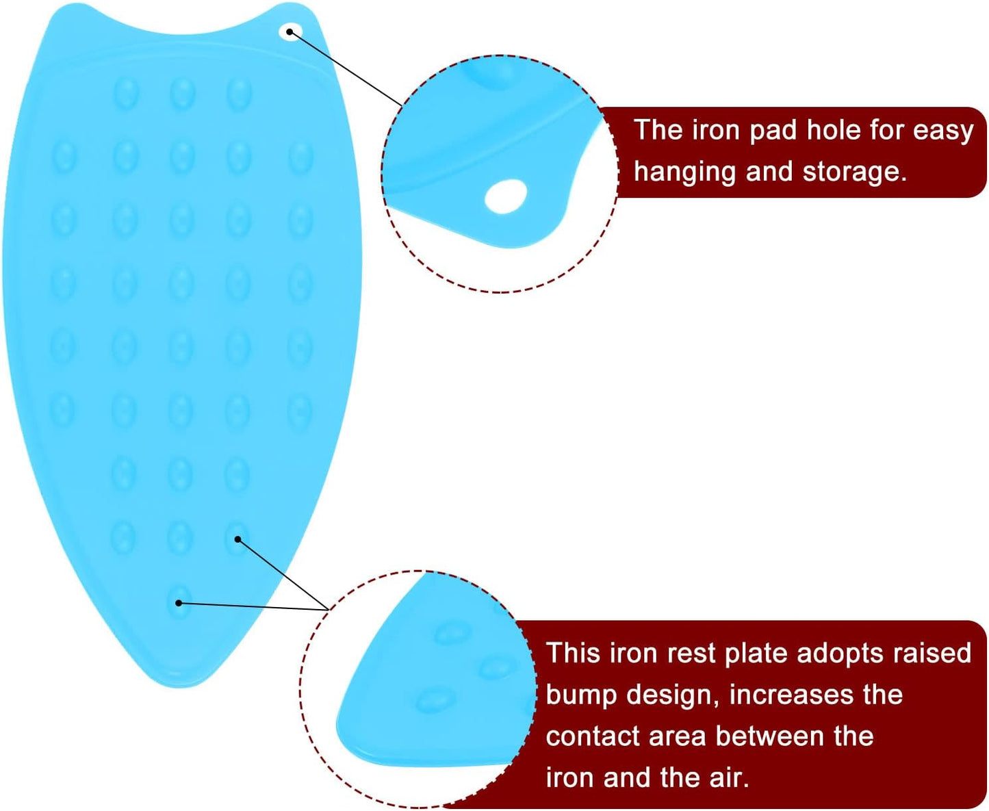 HARFINGTON Silicone Iron Rest Pad, Multipurpose Iron Hot Resistant Mat Iron Rest Plate for Ironing Board Hot Heat Resistant Steam Compact Mat, Blue