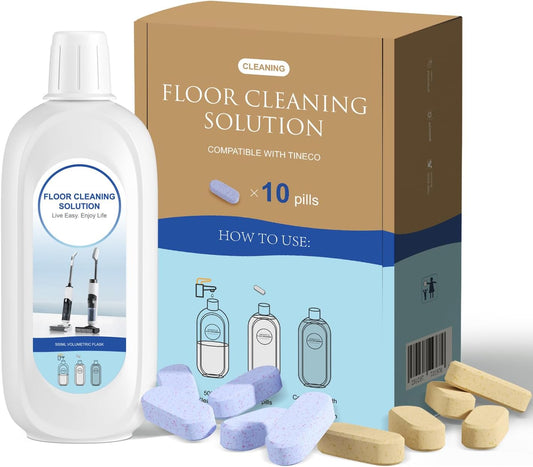 10 Bottles Compatible with Tineco Cleaning Solution Pet 500ml Per Bottle Lavender Scents and Orange Scents Floor Cleaner Compatible with All Robot Vacuums with Mopping and Cordless Wet/Dry Vacuum