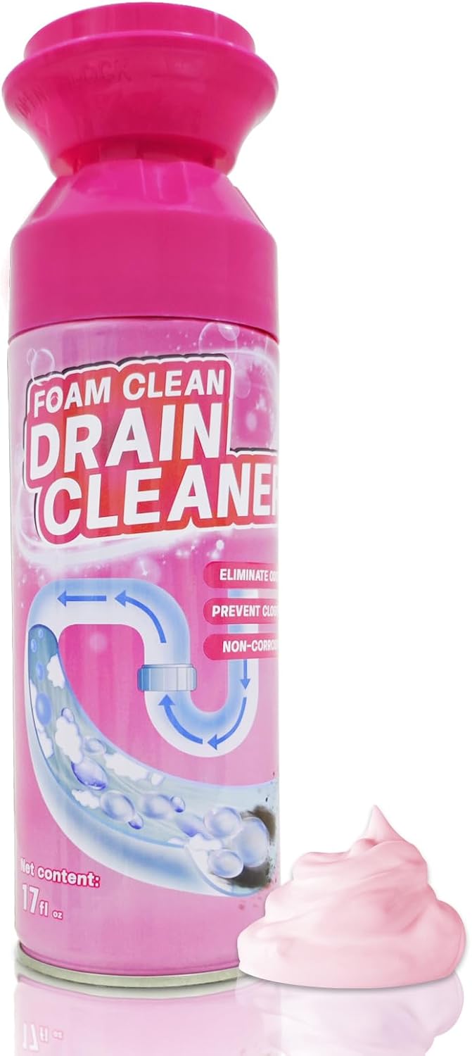 Foam Drain Cleaner, Drain Sink Cleaner and Deodorizer, Clog Remover for Kitchen, Sinks, Tubs (1 Pc)