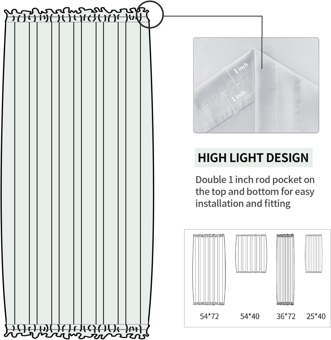 DWCN French Door Curtains – Rod Pocket Thermal Curtain for Doors with Glass Window, Kitchen and Patio Doors for Privacy, 36 X 72 Inches Long, 1 Curtain Panel with Tieback,Greyish White