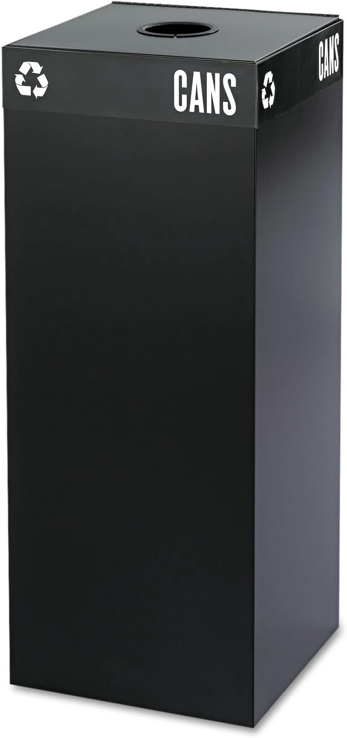 Safco Hallmark 2983BL Public Square Recycling Receptacle Base, 37-Gallon (Top Sold Separately), Black