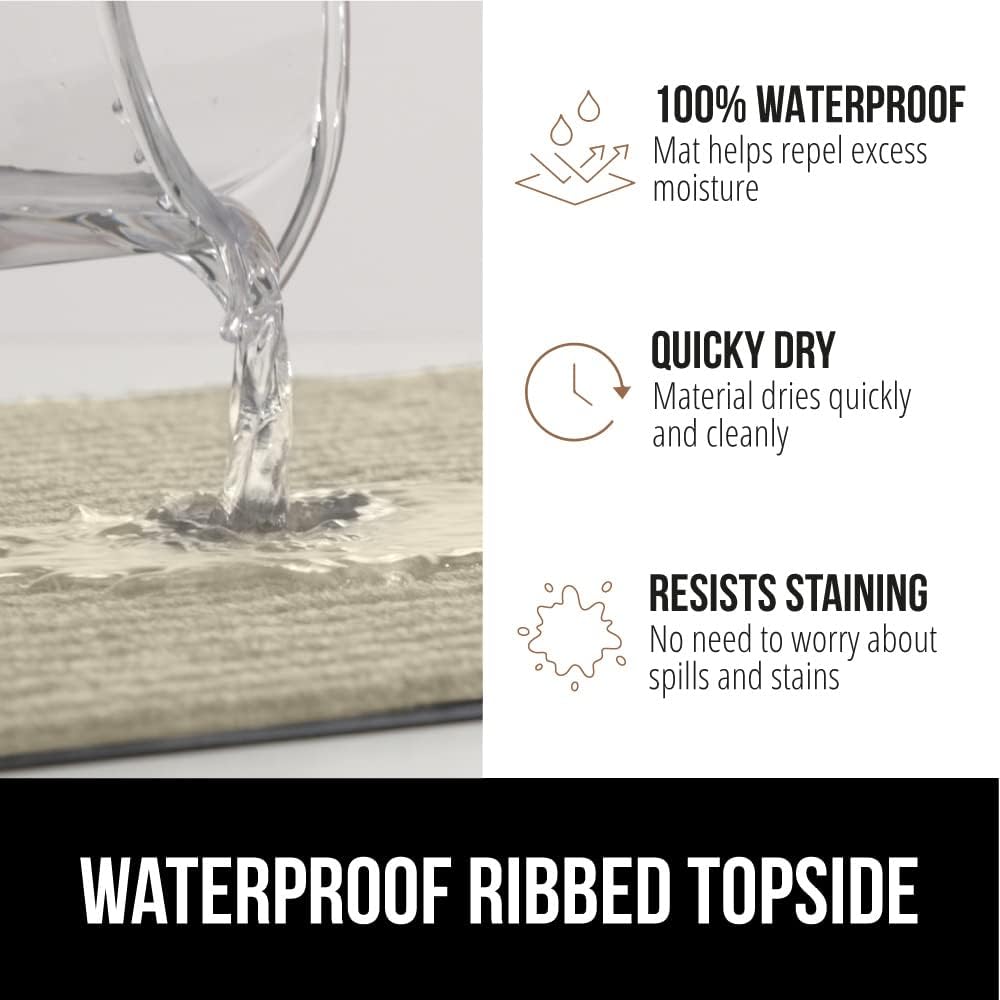 GORILLA GRIP Traffic Guard Door Mat, 72x48, Heavy Duty Welcome Mats, Commercial Office Space Doormat, Waterproof, Fade Resistant, Strong Rubber Backing, Low Profile, Shoe and Boot Scraper, Beige