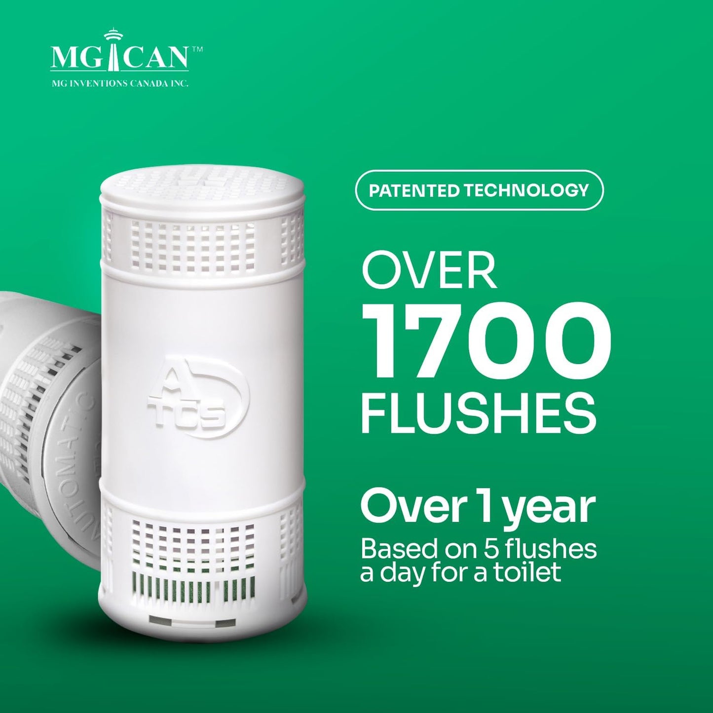 MGICAN Patented Automatic Toilet Cleaning System(ATCS) | Non-Toxic | Bleach Free & Long-Lasting | In Tank Toilet Bowl Cleaner | Cleans & Removes Stains in Every Flush| UL-Certified, 3 Pack