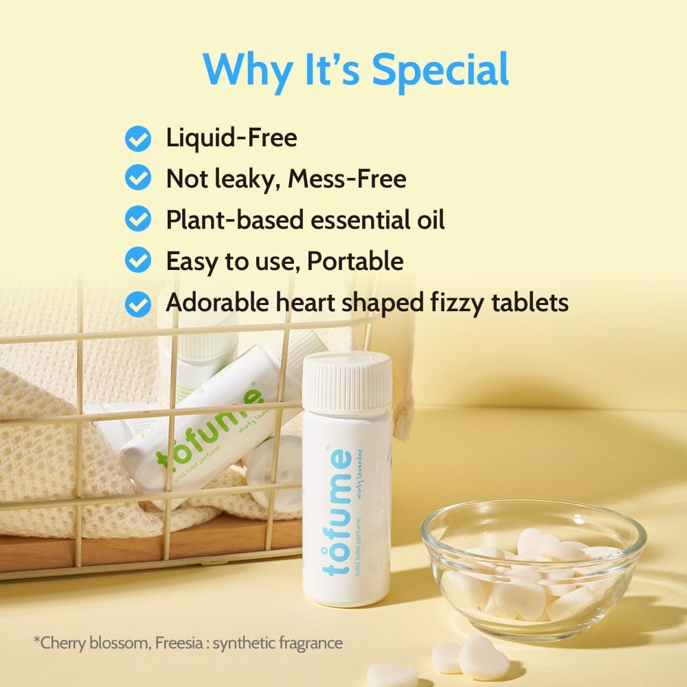 Effervescent Bathroom Air Freshener - Floral Lavender - Toilet Deodorizer, Bathroom Odor Eliminator, Toilet Freshener, Flushable Air Freshener Toilet Tablets, 1 Pack (30 Tablets)