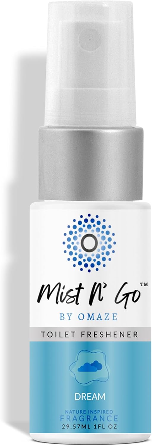 Mist N’ Go by Omaze Travel Bathroom Spray for Toilet Spray Odor Eliminator - Travel Toilet Spray for Bathroom Air Freshener Spray for Bathroom Deodorizer - Dream Travel Size (1oz x1)