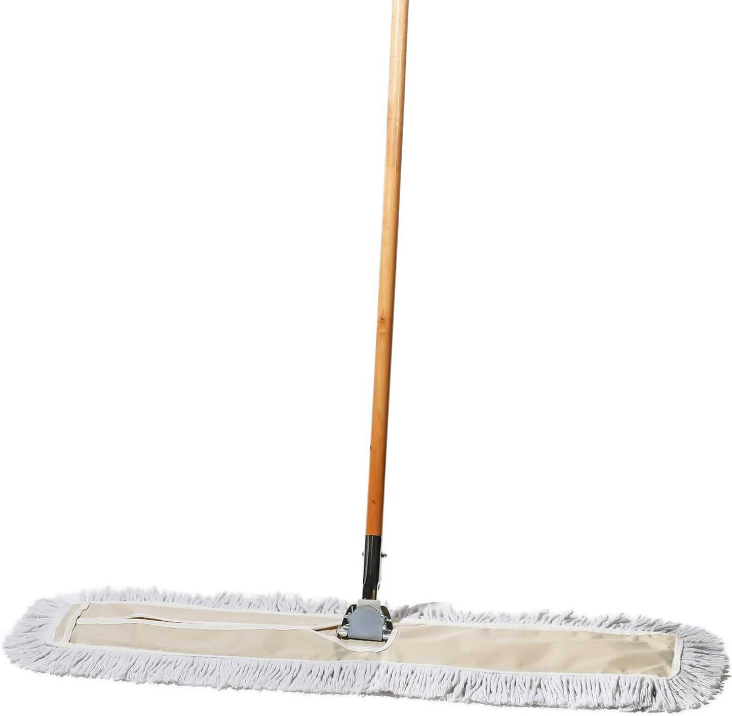 Commercial Dust Mop & Floor Sweeper, 36 in. Dust Mop for Hardwood Floors, Cotton Mop Head, Wooden Broom Handle, Industrial Dry Mop for Floor Cleaning & Janitorial Supplies