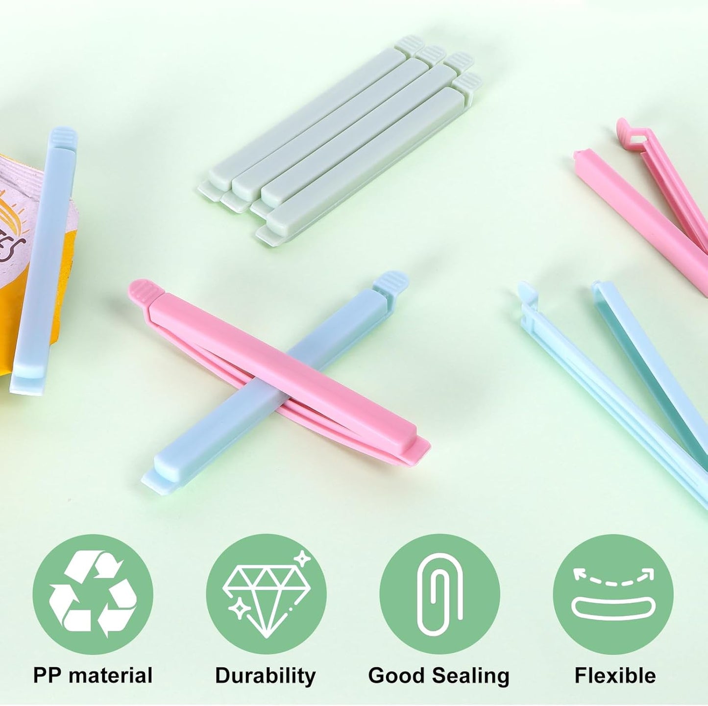 40 PCS Sealing Clip Bag Plastic Bag Chip Clips Large Size Food Bag Clips for Food Storage Kitchen and Home (5.9in x20, 4.72in x20)