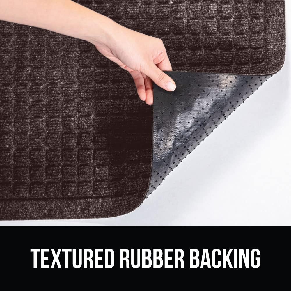 GORILLA GRIP Front Door Mat, 35x23, Indoor Outdoor Ultra Absorbent HydroAbsorb Doormat, Absorbs Up to 5.7 Cups of Water, Stain and Fade Resistant, Rubber Backing Doormats, Captures Dirt, Coffee