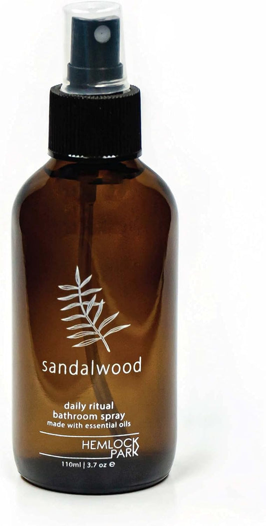 Hemlock Park Sandalwood Room Spray | Naturally Scent Your Space | Sustainably Made in USA with Essential Oils and Botanicals | 4 oz Glass Spray